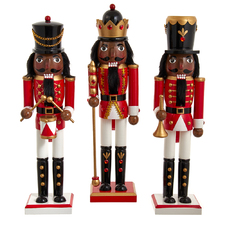 15" Red, White and Gold Black Nutcrackers (Choice of 1 Style)